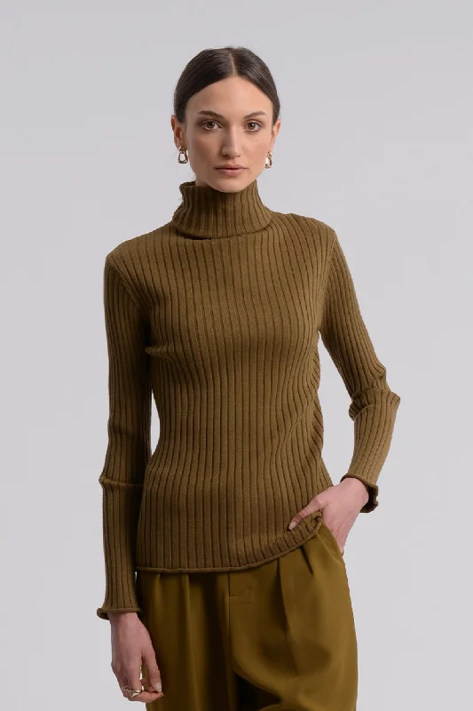 elegant dressMolly Bracken Khaki Turtle Neck Jumper