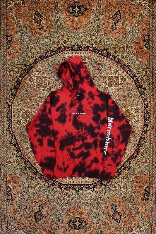 Children of the discordance HAND DYEING & LOGO PRINT HOODIE (RED)