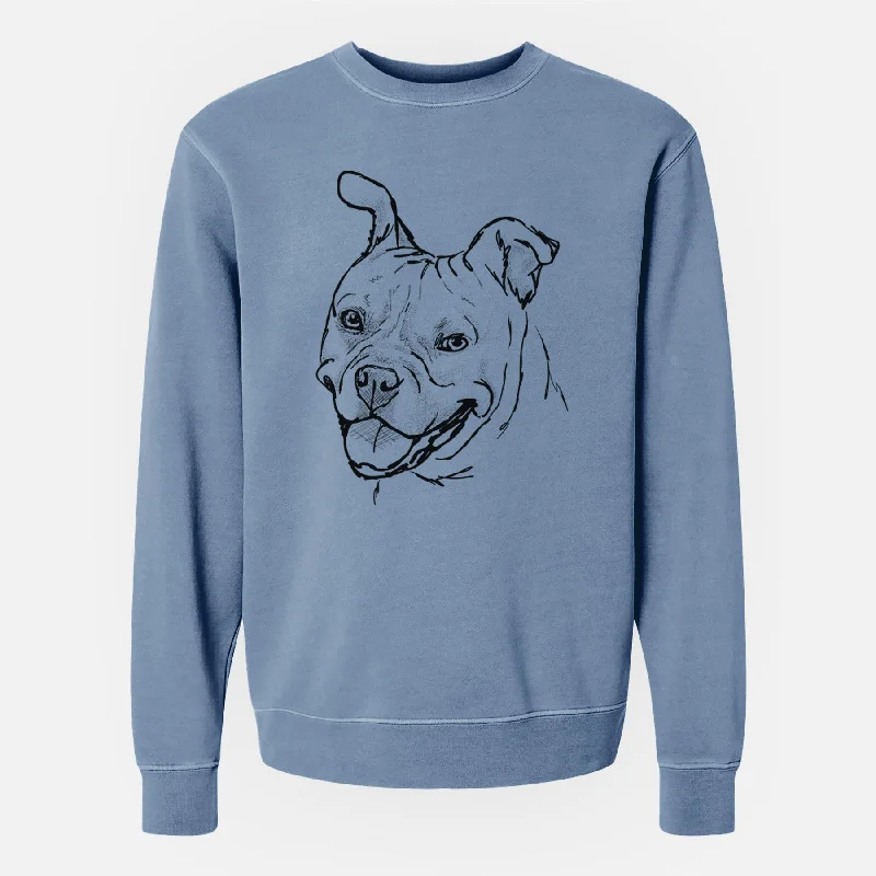 Overstock comfy workout wear hoodieDoodled Happy Koda Bear the Pitbull Mix - Unisex Pigment Dyed Crew Sweatshirt