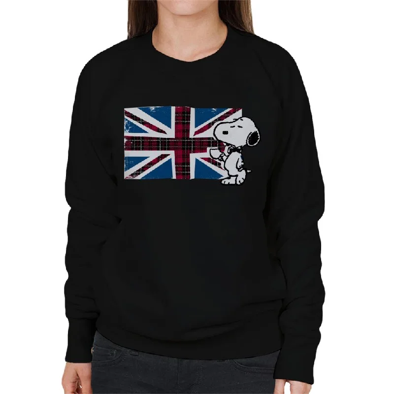 Price Buster breathable workout hoodiePeanuts Snoopy Union Jack And Tea Women's Sweatshirt