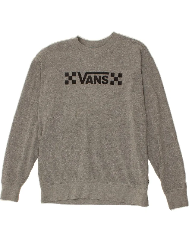 Huge Savings VANS Womens Graphic Oversized Sweatshirt Jumper UK 6 XS Grey Cotton