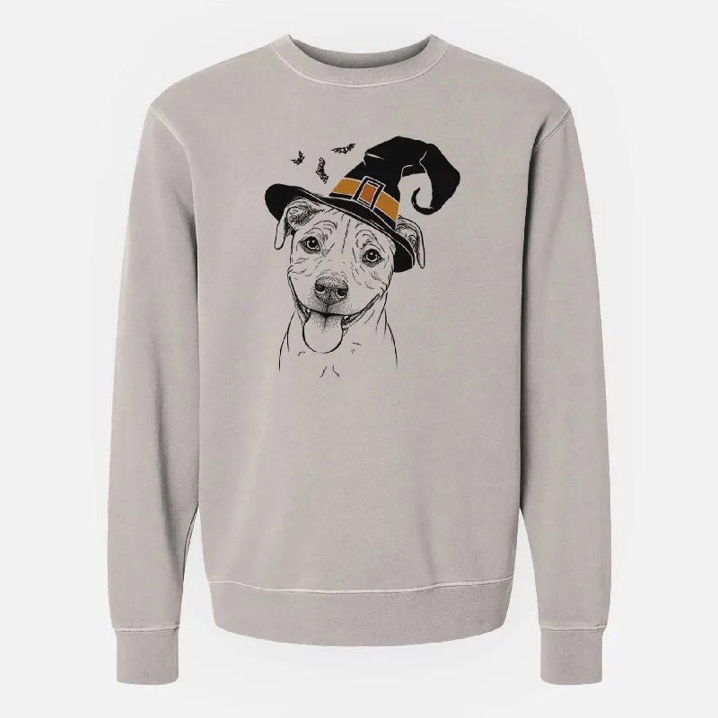 bold workout sweatshirtWitch Skye the Pitweiler - Unisex Pigment Dyed Crew Sweatshirt