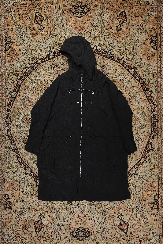 Now or Never fashionable outerwearOmar Afridi DET HOOD WIND PARKA (BLACK)