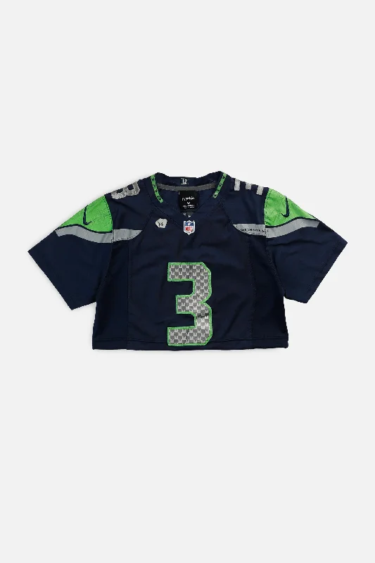 Value Deals oversized sports sweatshirtRework Crop Seattle Seahawks NFL Jersey - XS