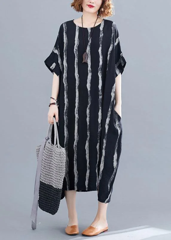 Exclusive Deal trendy mini dressClassy Black Loose Pockets Summer Party Dress Half Sleeve