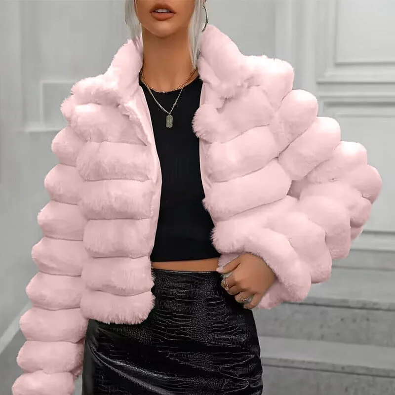 Exclusive Offers slim fit coatWomen Faux Fur Short Coat