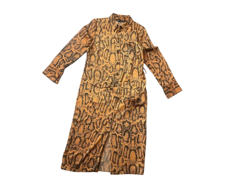 Final Clearance satin dressDress Casual Maxi By Zara Women In Snakeskin Print, Size: M Final Clearance satin dressDress Casual Maxi By Zara Women In Snakeskin Print, Size: M