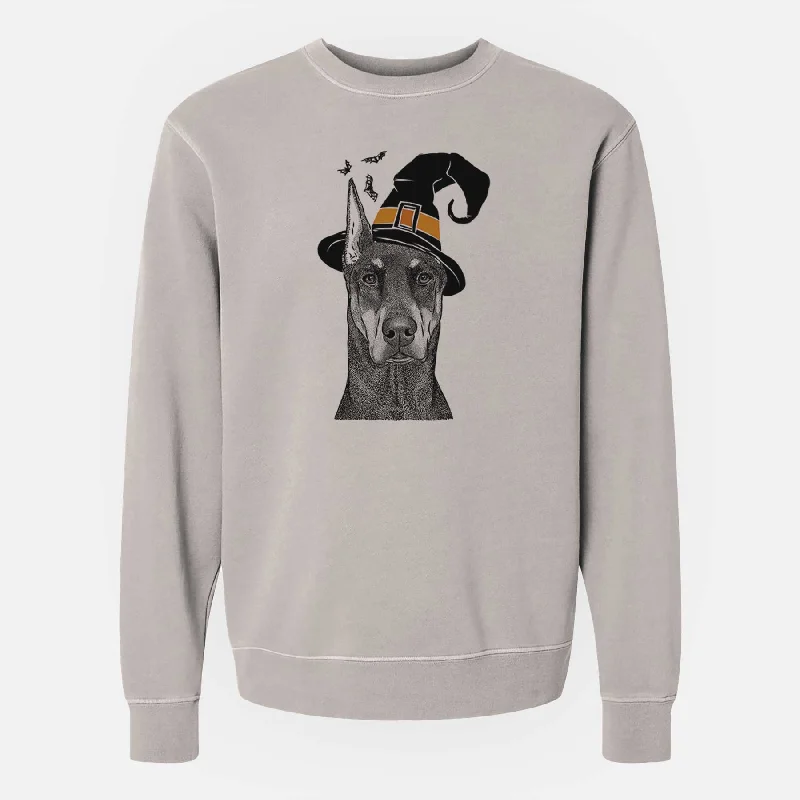 stylish performance hoodieWitch Drake the Doberman Pinscher - Unisex Pigment Dyed Crew Sweatshirt