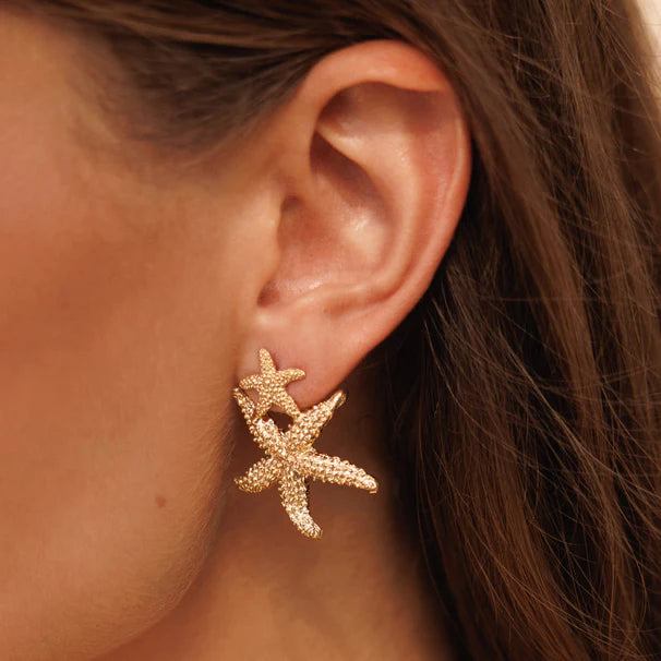 floral wrap dressCaroline Svedbom Sea Star Twin Earrings